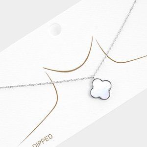 Clover Necklace SILVER GOLD DIPPED MOTHER of PEARL 4 Four Leaf Clover 1926 Quat…